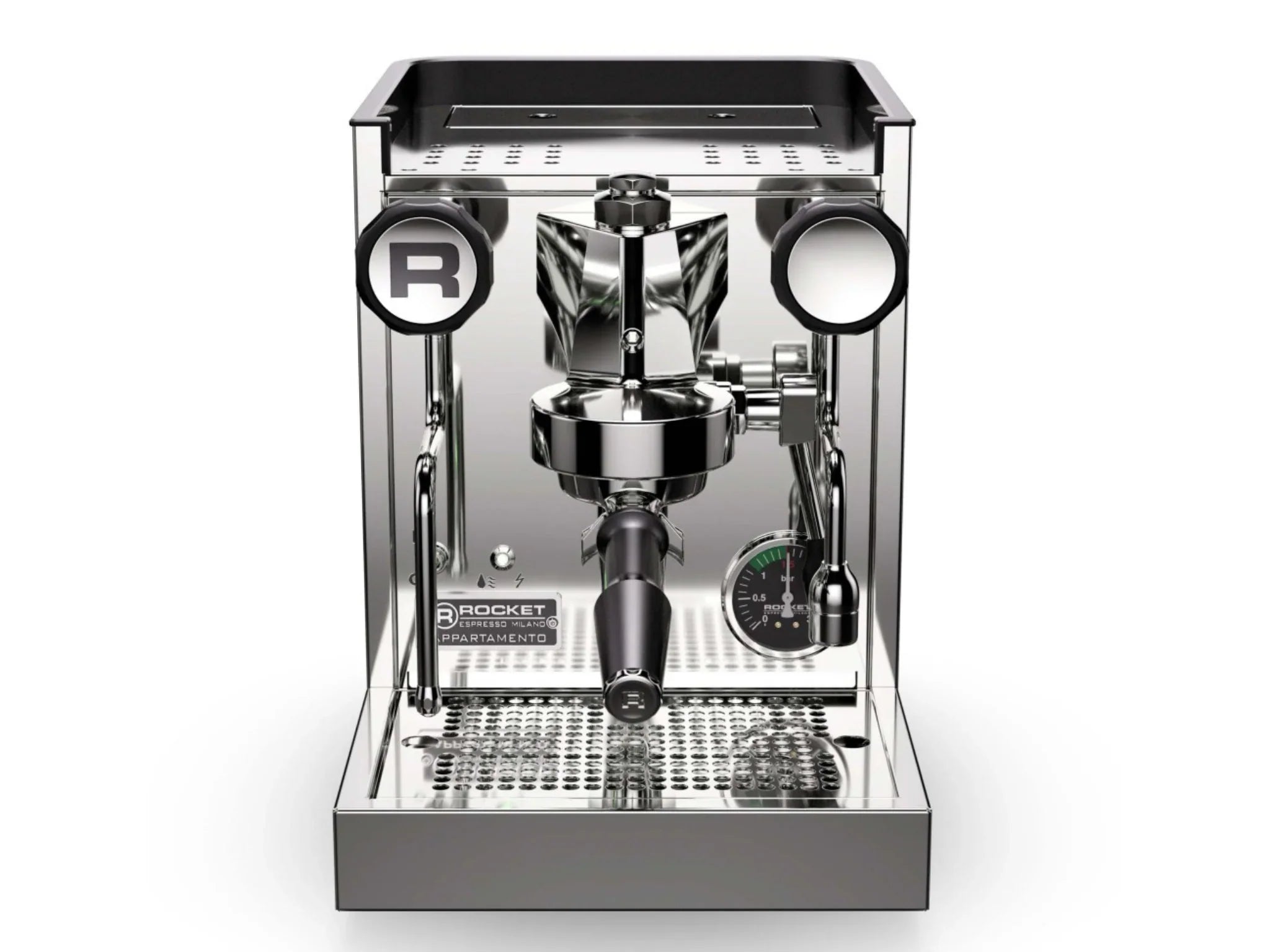 Rocket Espresso Appartamento TCA - Shiny steel with White Circles