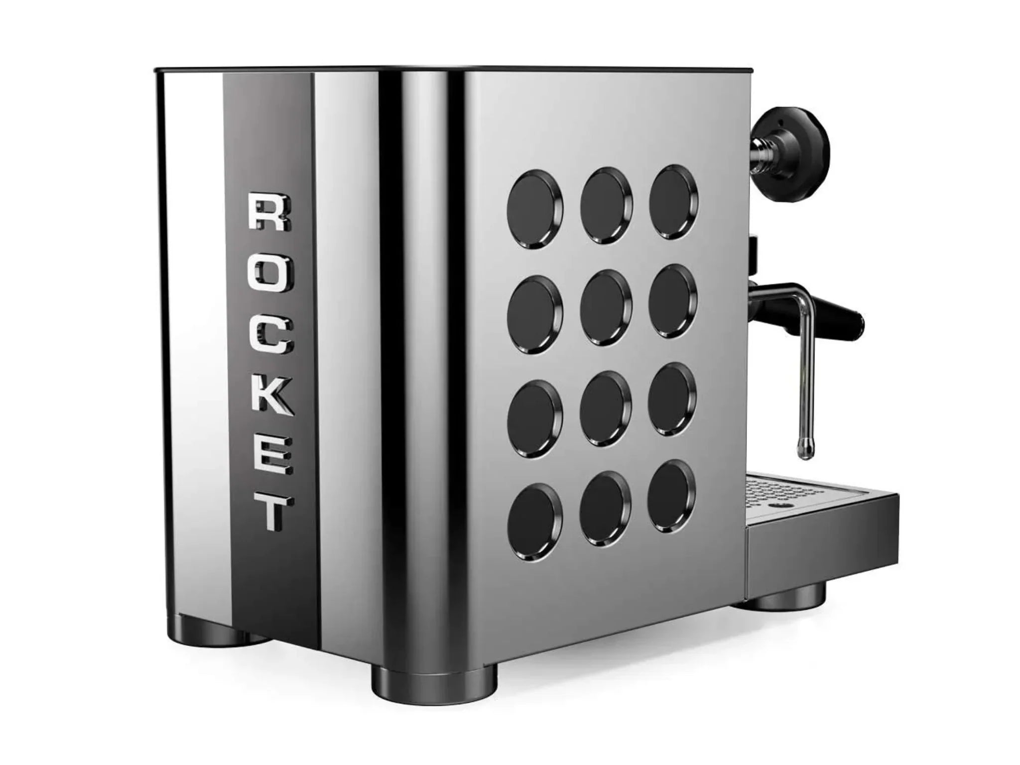 Rocket Espresso Appartamento TCA - Shiny steel with Black Circles
