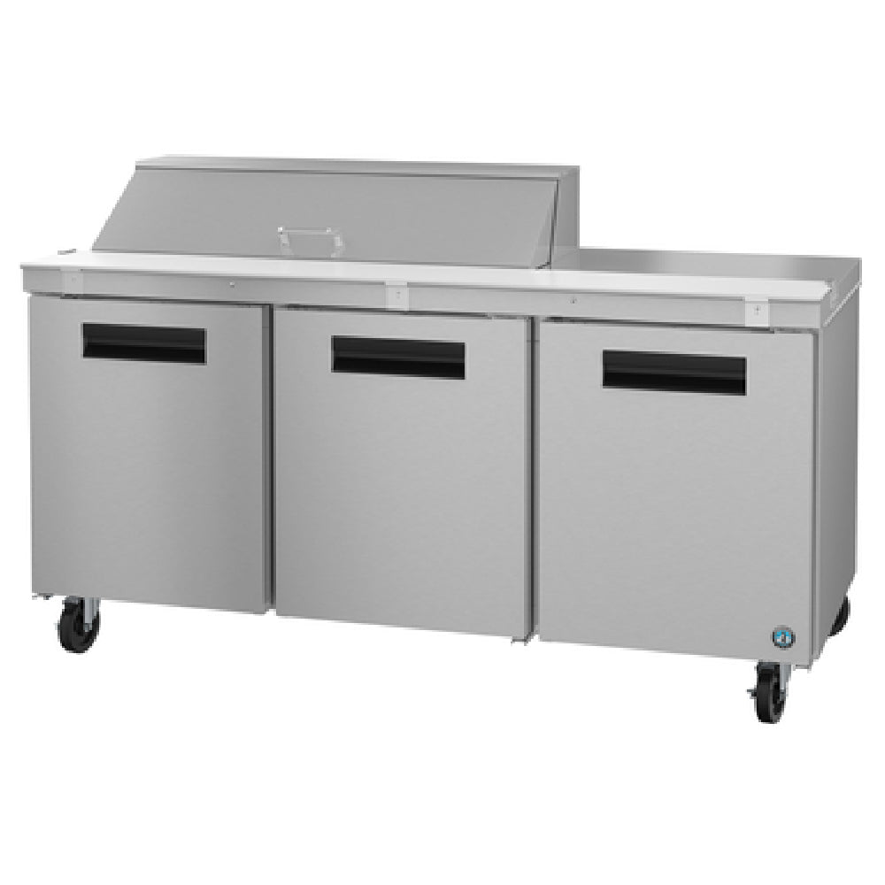 Hoshizaki SR72B-12 72 Inch Sandwich Top Refrigerator 18 cu ft with 3 Sections Stainless Steel