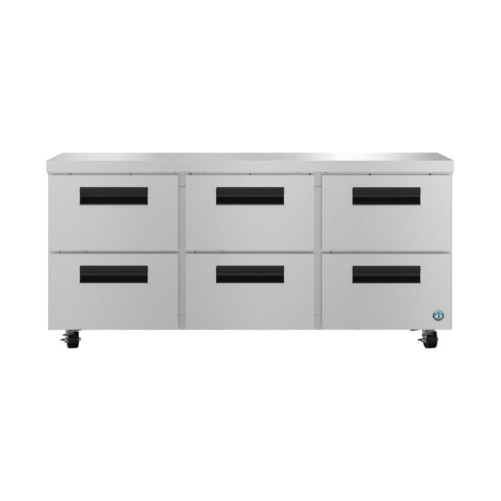 Hoshizaki UR72B-LPD6 72 Inch Undercounter Refrigerator Low Profile with Drawers 18.27 cu ft