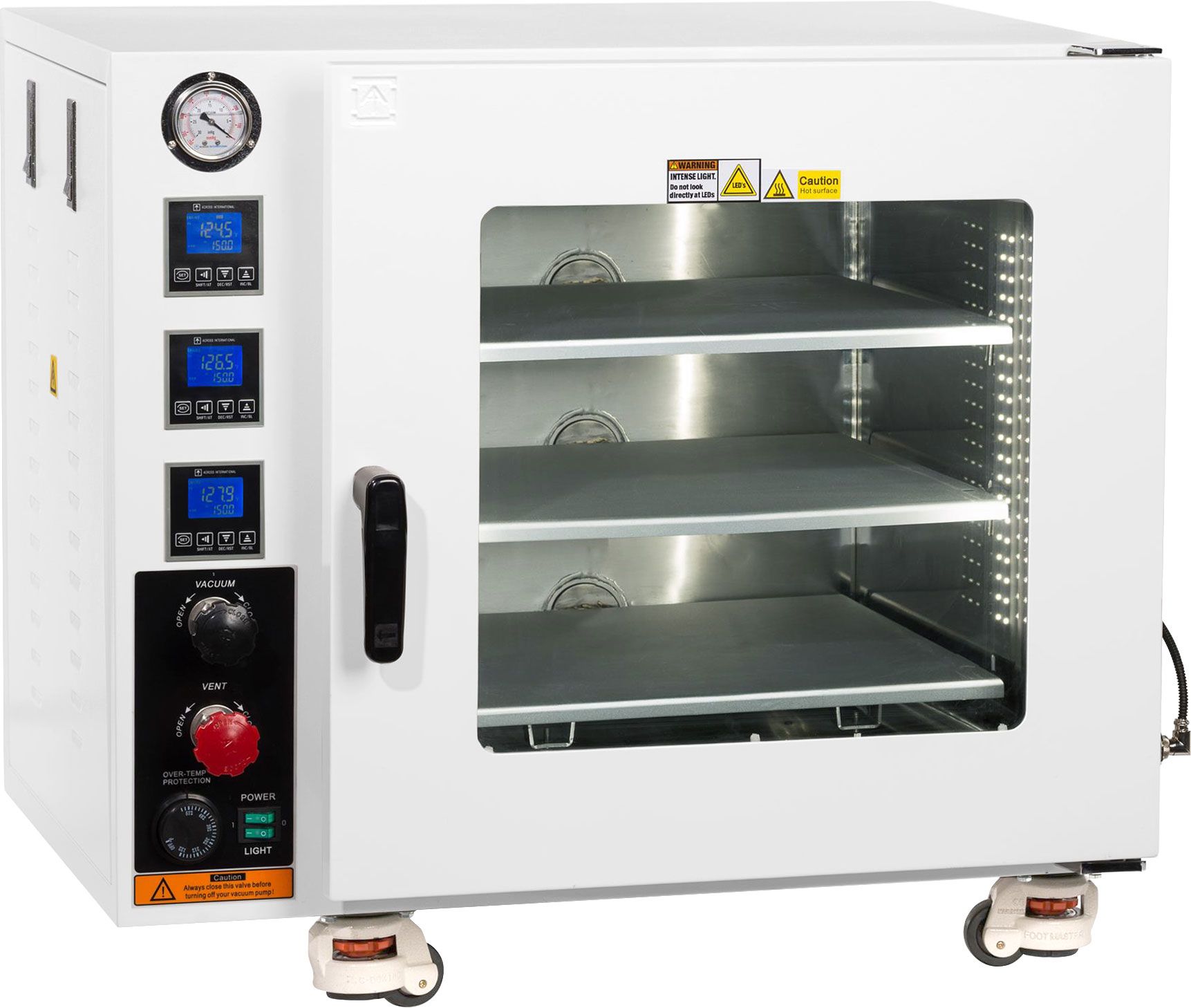 Across International AT32-UL 3.2 CF Vacuum Oven 250C UL Certified 316L SST Optional with 3 Heating Shelves