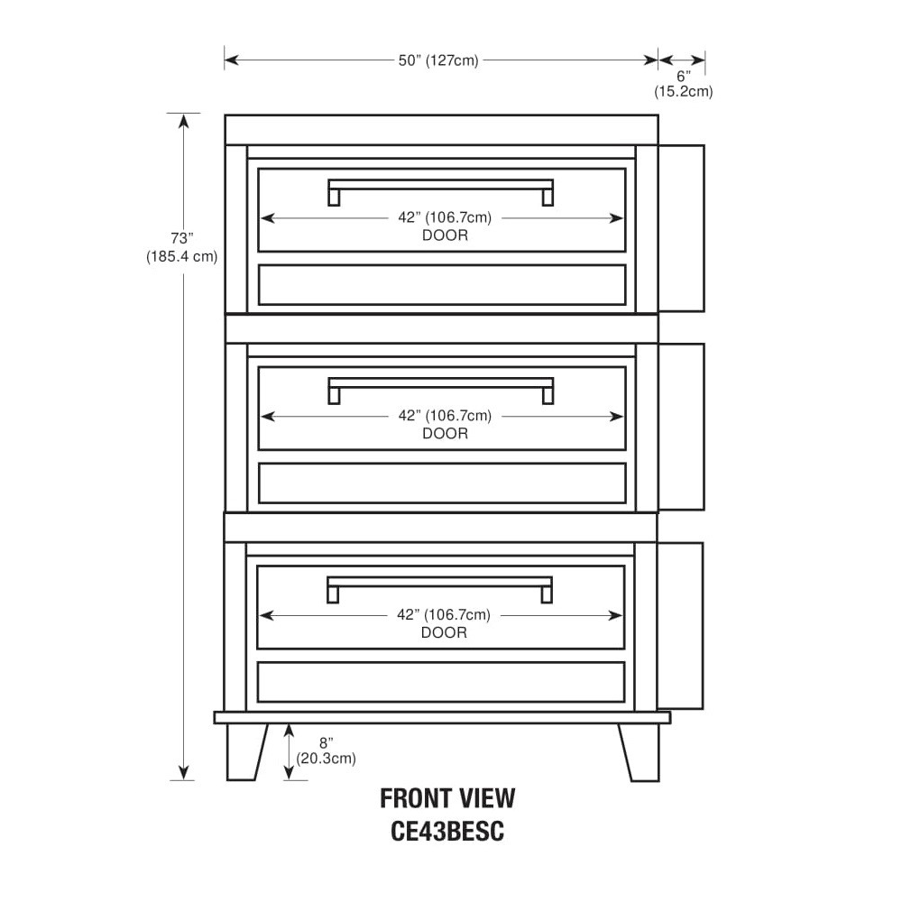 Peerless CE43BESC Triple Stack Electric Bake Oven