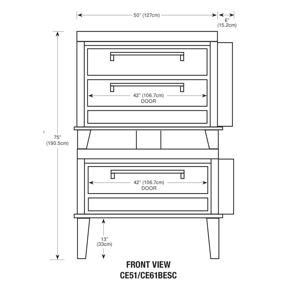 Peerless CE51/61BESC Combination Electric Roast and Twin Deck Bake Oven