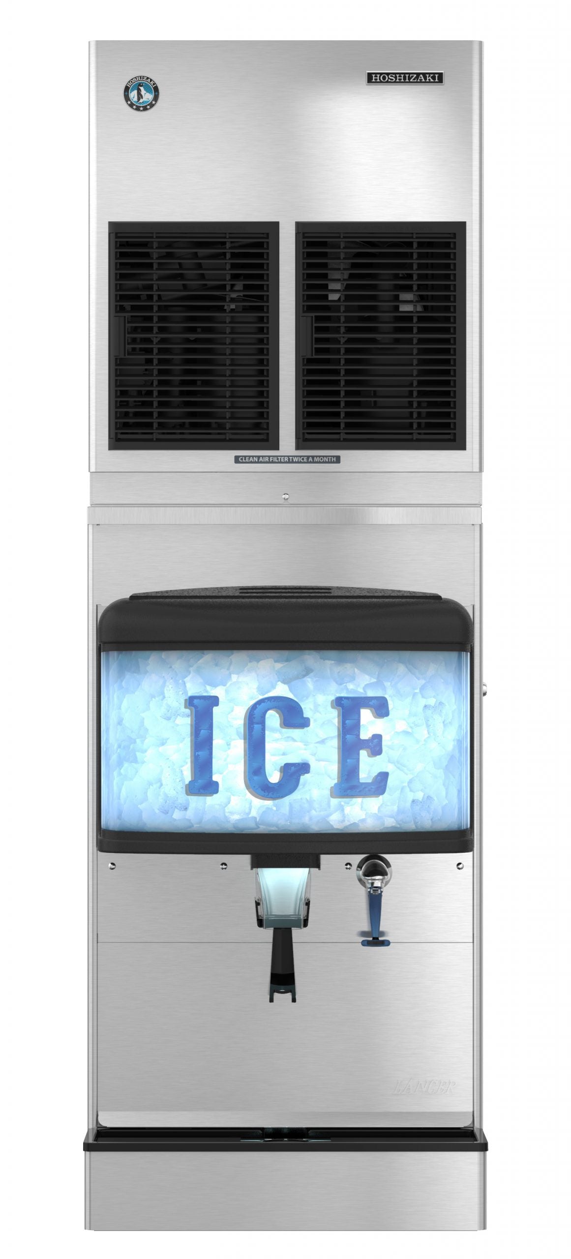 Hoshizaki DM-4420N Electric Ice and Water Dispenser Countertop 200 Lb Bin