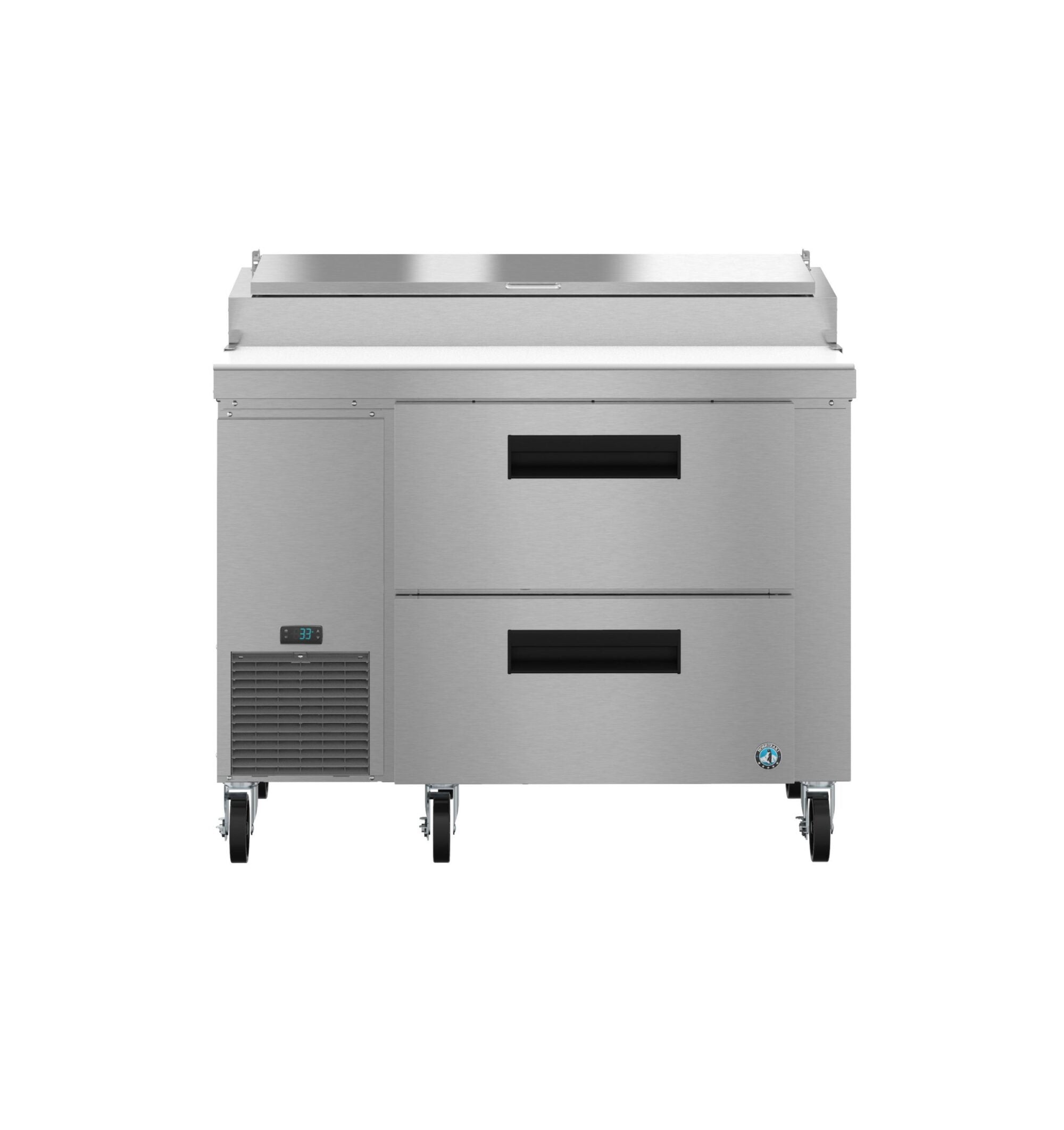 Hoshizaki PR46B-D2 46 Inch Commercial Refrigerated Counter Pizza Prep Table with Drawers