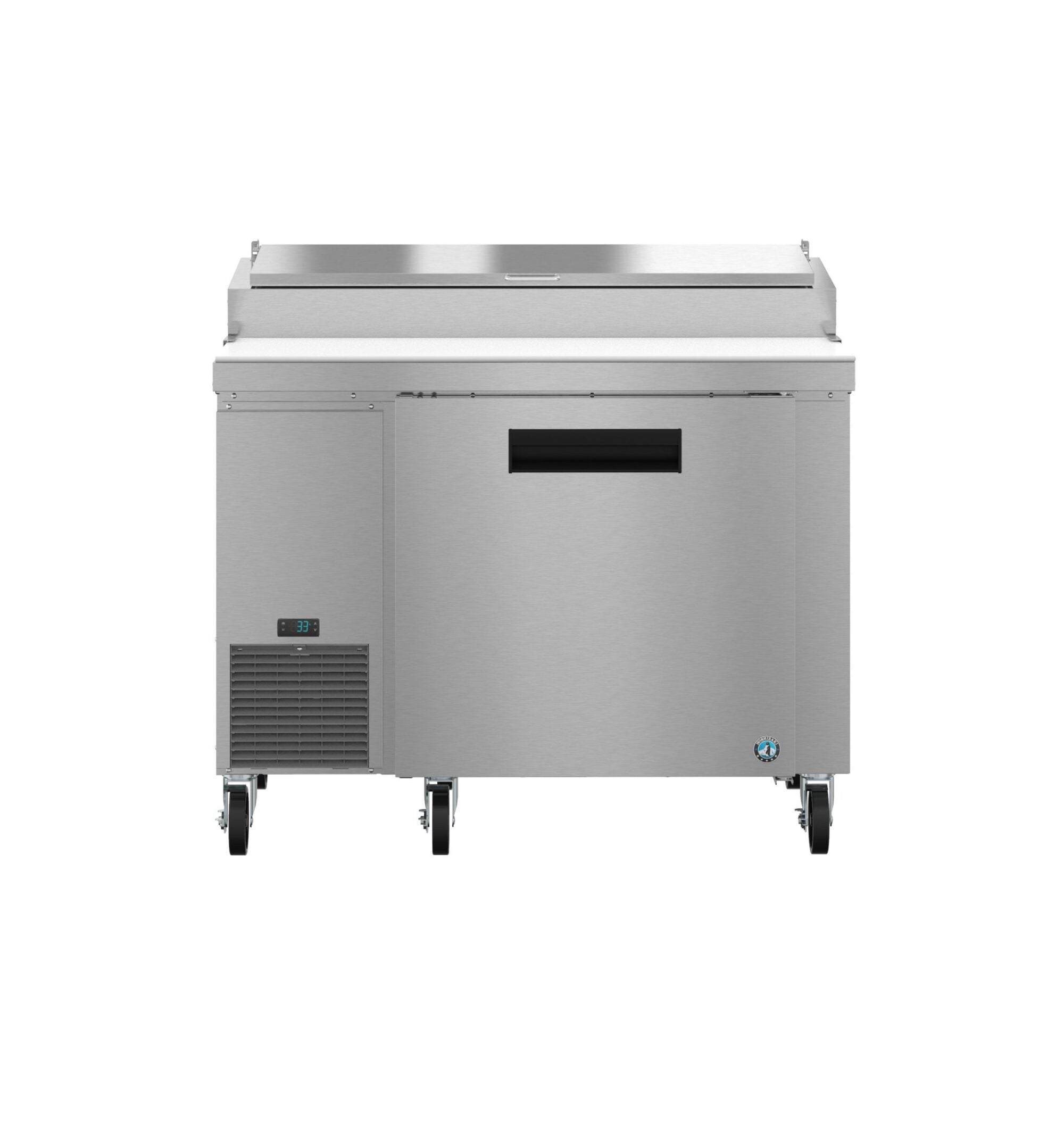 Hoshizaki PR46B 46 Inch Stainless Steel Refrigerated Counter Pizza Prep Table with 6 1/3 Pan Capacity