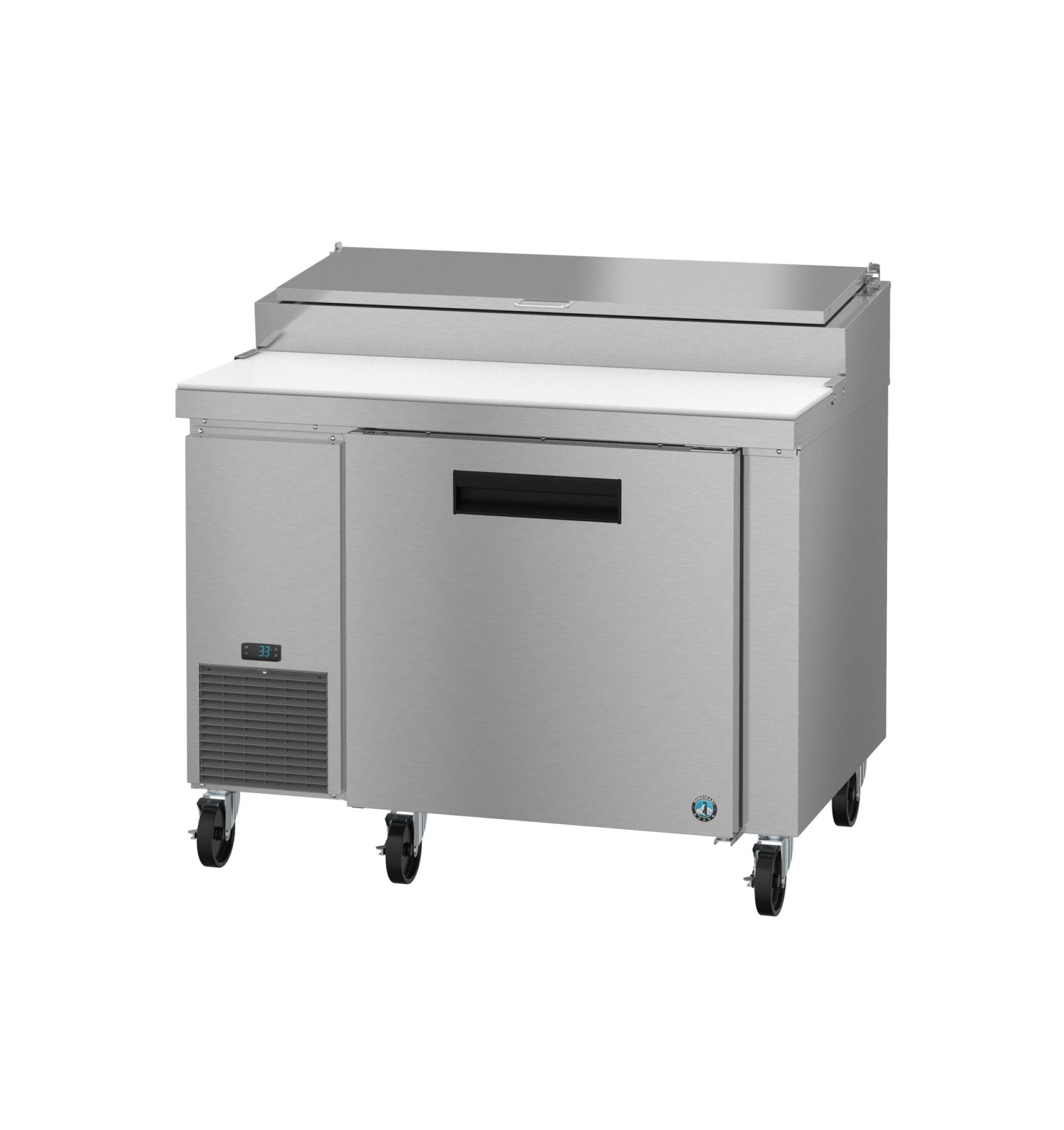Hoshizaki PR46B 46 Inch Stainless Steel Refrigerated Counter Pizza Prep Table with 6 1/3 Pan Capacity