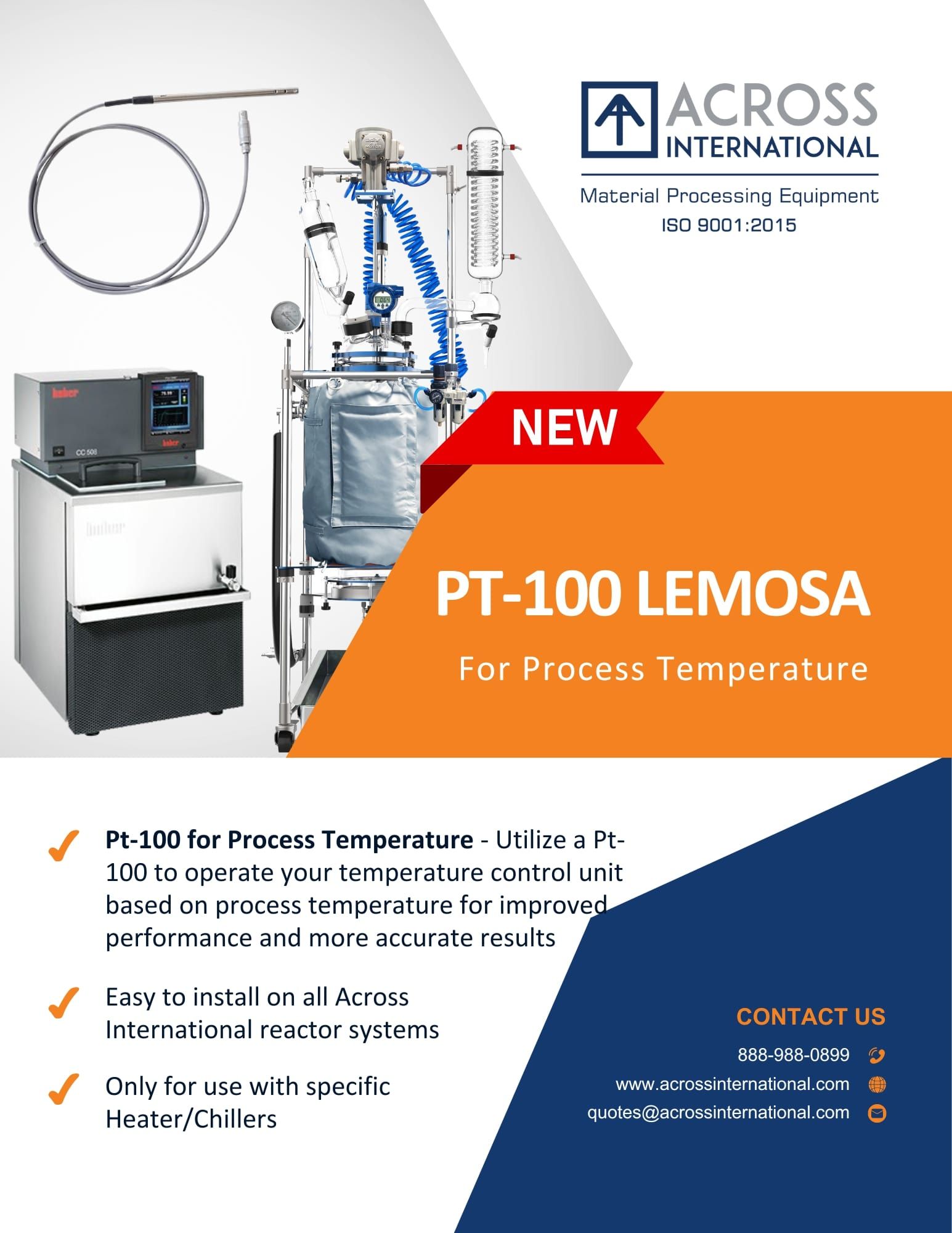 Across International R50 Glass Reactor Ai 50L Single or Dual Jacketed Systems