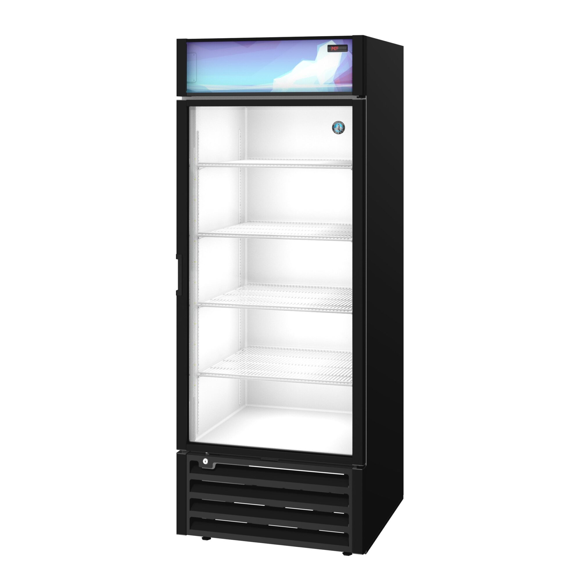 Hoshizaki RM-26-HC-BLK 30 Inch Electric Refrigerated Merchandiser 26 cu ft with Glass Door
