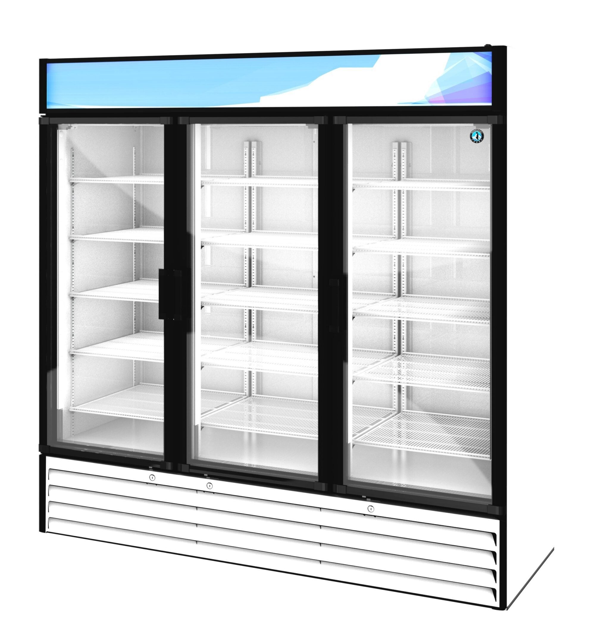 Hoshizaki RM-65-HC-WHT 78 Inch Refrigerated Merchandiser 56.04 cu ft Three-section