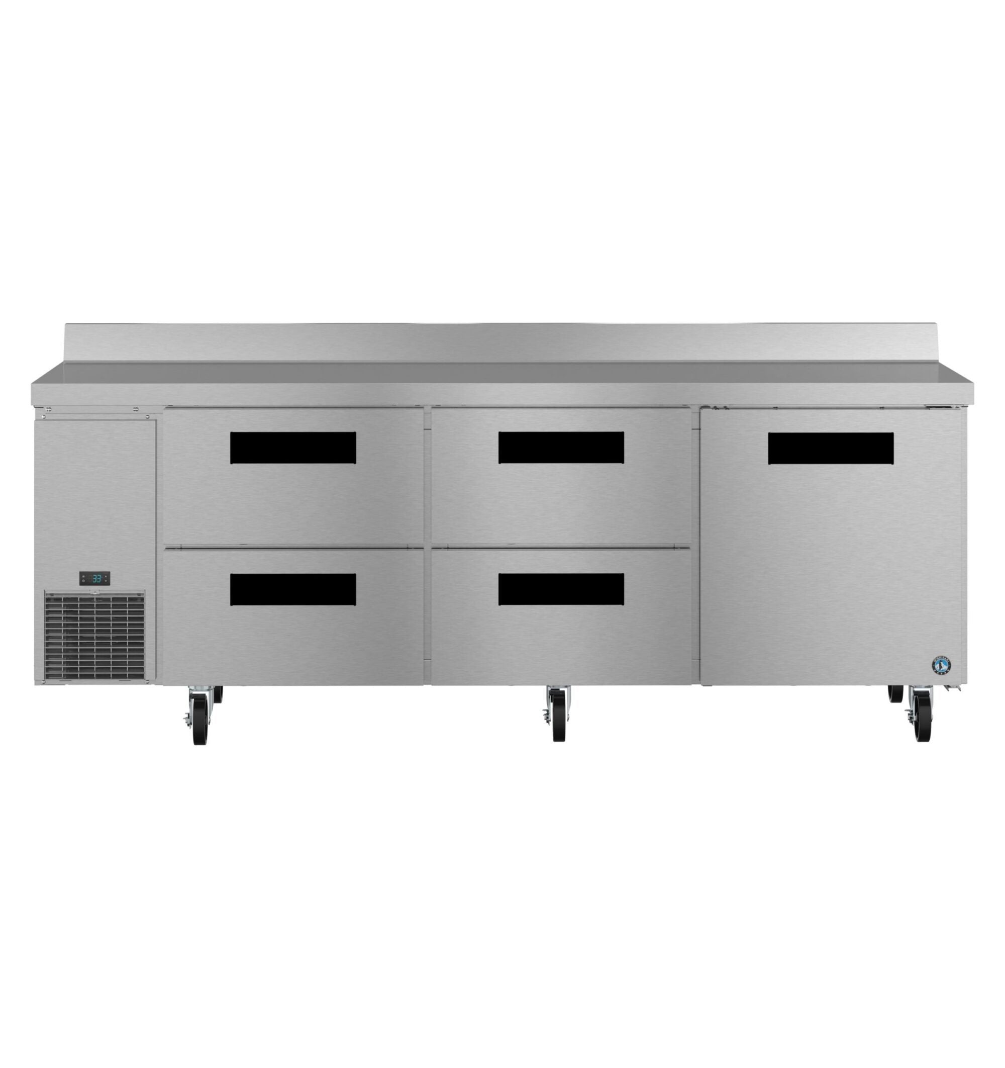 Hoshizaki WLR93B-D4 93 Inch Stainless Steel Worktop Refrigerator 30.17 cu ft 3 Section