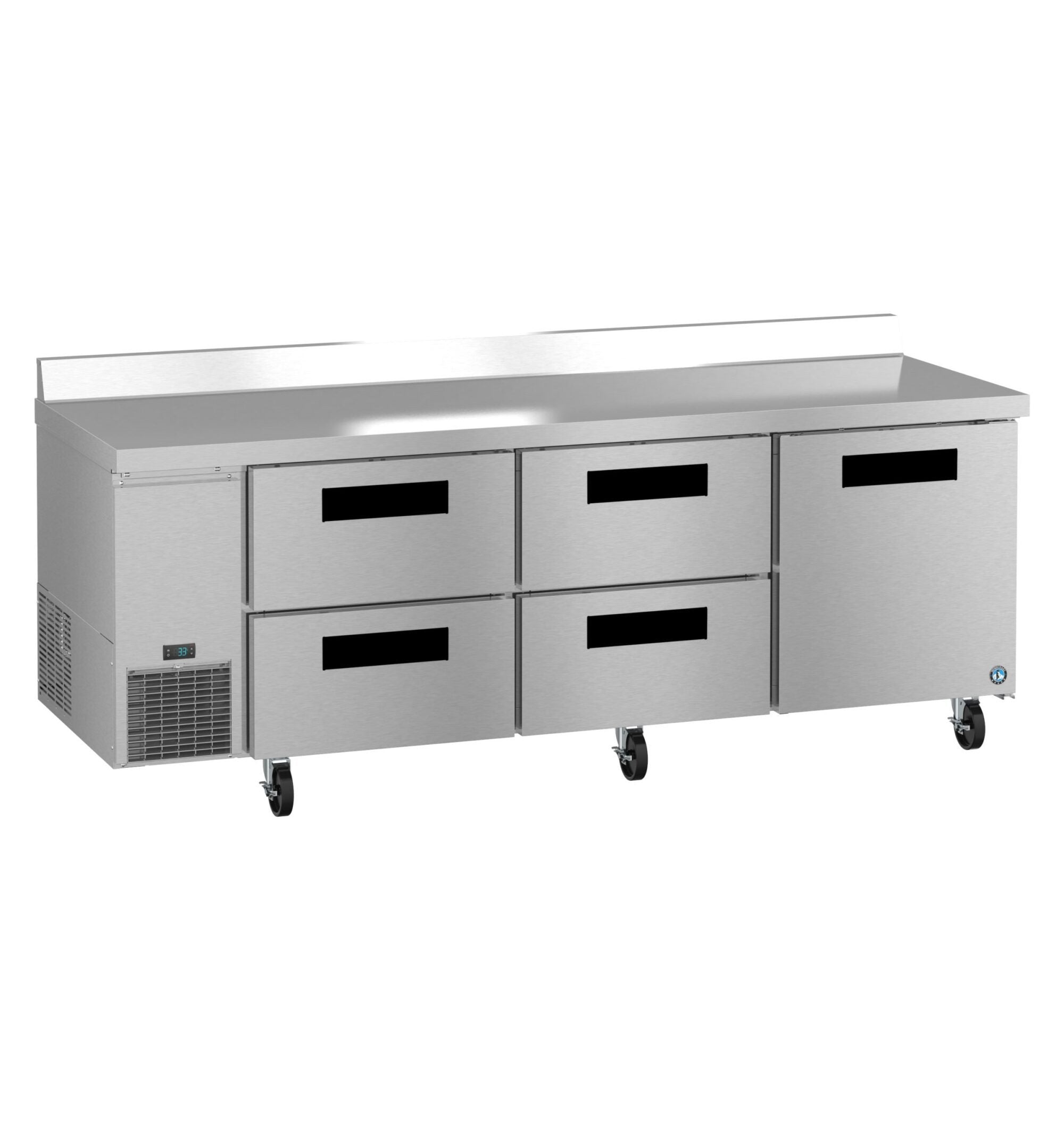Hoshizaki WLR93B-D4 93 Inch Stainless Steel Worktop Refrigerator 30.17 cu ft 3 Section