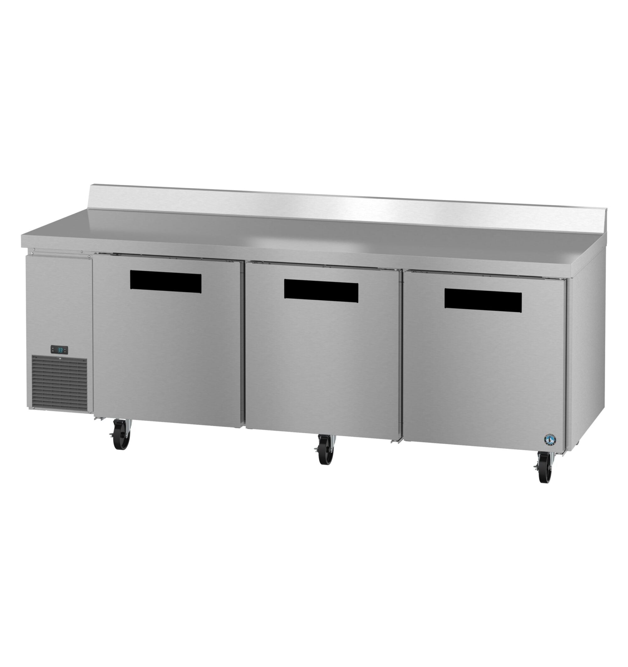 Hoshizaki WLR93B 93 Inch Three Section Worktop Refrigerated Counter Stainless Steel with Adjustable Shelves