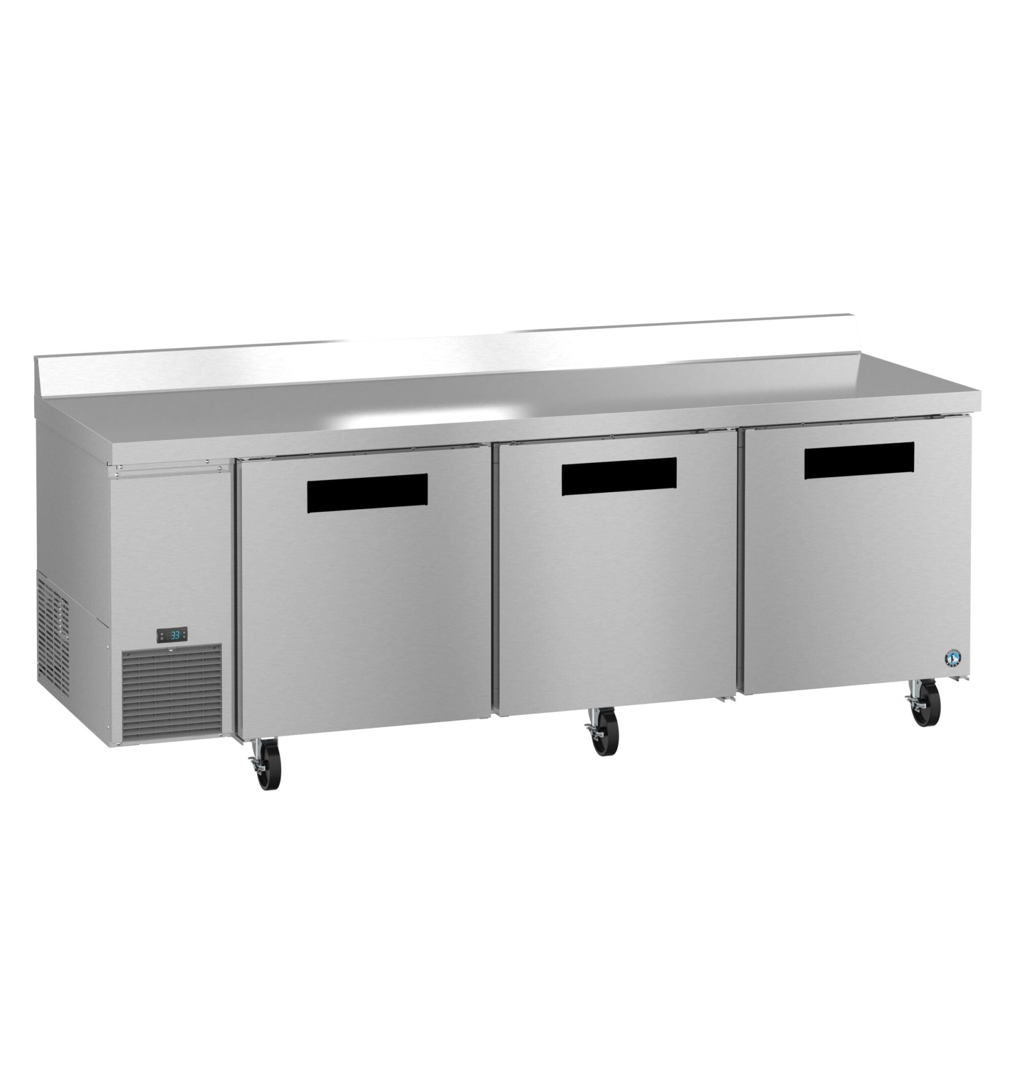 Hoshizaki WLR93B 93 Inch Three Section Worktop Refrigerated Counter Stainless Steel with Adjustable Shelves