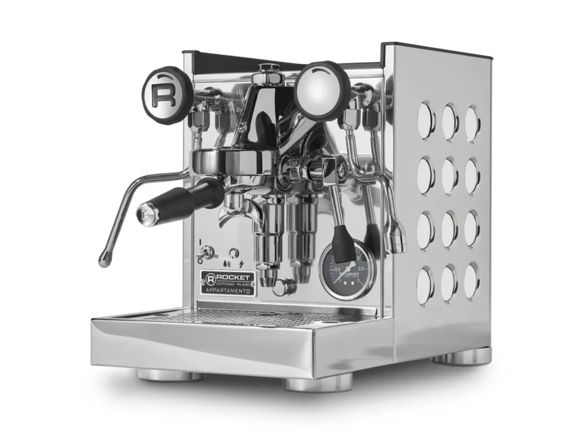 Rocket Espresso Appartamento TCA - Shiny steel with White Circles