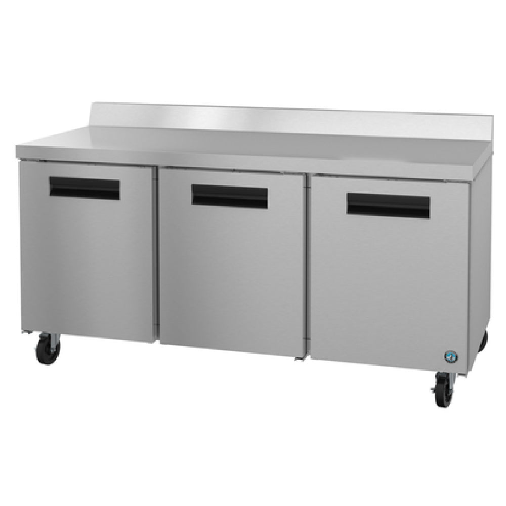 Hoshizaki WR72B 72 Inch Reach-in Refrigerated Counter 3 Section with Casters
