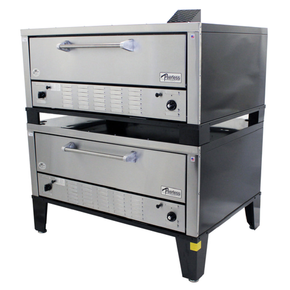 Peerless CW200P 52 Inch Double Stacked Gas Pizza Oven with 2 Burner 100000 BTU