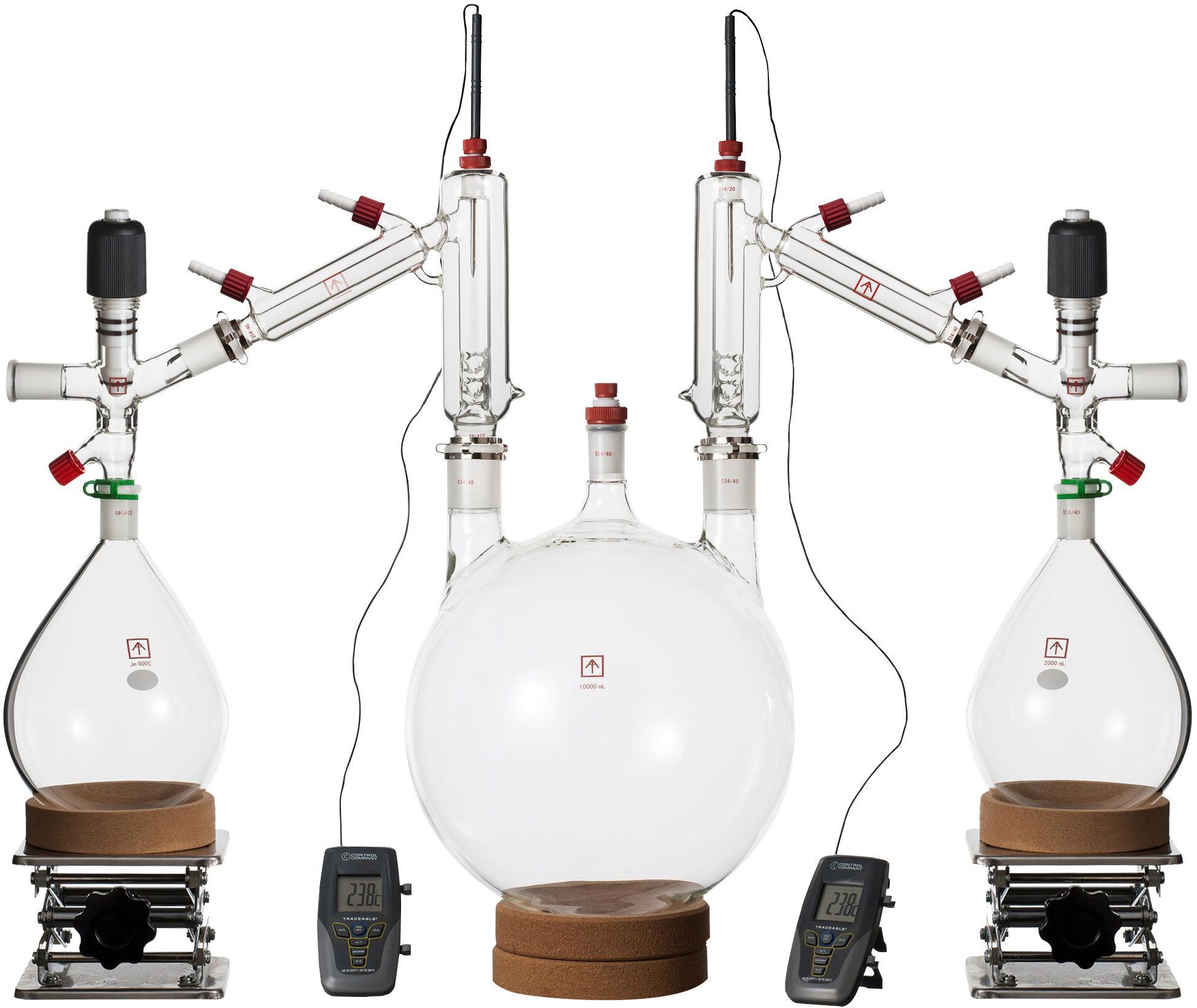 Across International Clear10v Ai 10 Liter Short Path Distillation Kit with Valved Adapters