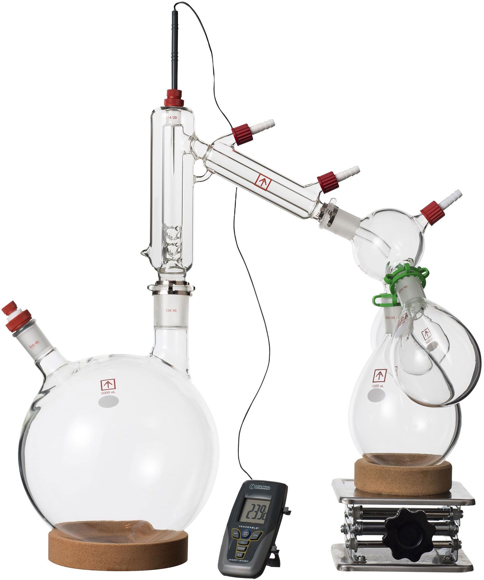 Across International Clear5 Ai 5L Short Path Distillation Kit with Multiple Receiving Flasks