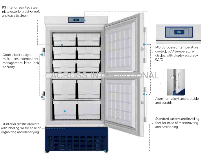 Across International E18.110 Ai EasyChill 18 Cu Ft -30°C Upright Freezer UL 110V
