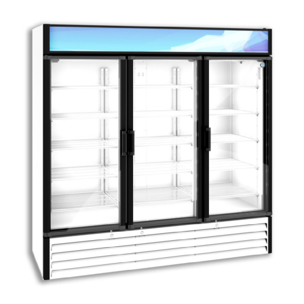 Hoshizaki RM-65-HC-WHT 78 Inch Refrigerated Merchandiser 56.04 cu ft Three-section