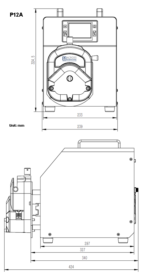 Across International P12A Ai P12A 12L/min SST Peristaltic Pump Touchscreen controller ETL