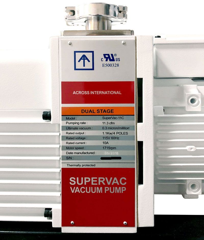 Across International SV11C-UL Ai SuperVac 11.3 cfm Corrosion-Resist 2-Stage Pump