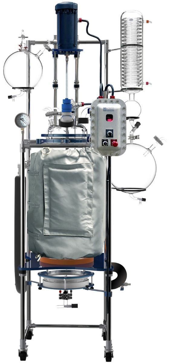 Across International R100ex Glass Reactor Ai 100L Jacket w/ Explosion-Proof Motor/Controller 220V