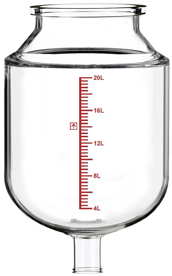 Across International R20.Vessel-N Non-Jacketed 20L Reactor Vessel for Ai R20 Glass Reactors