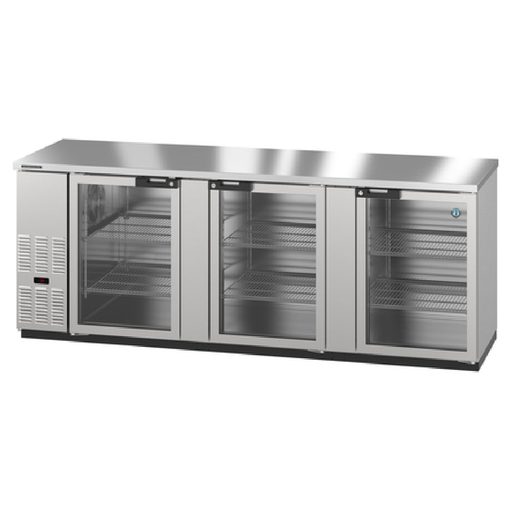 Hoshizaki BB95-G-S 95 Inch Three-section Refrigerated Back Bar Cooler Stainless Steel and LED Lighting