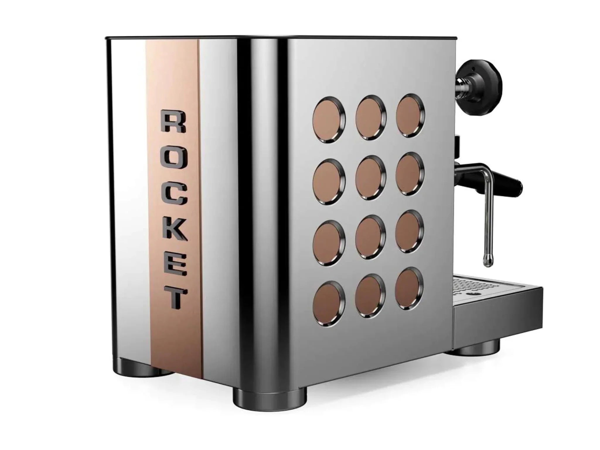 Rocket Espresso Appartamento TCA  - Shiny steel with Copper Circles