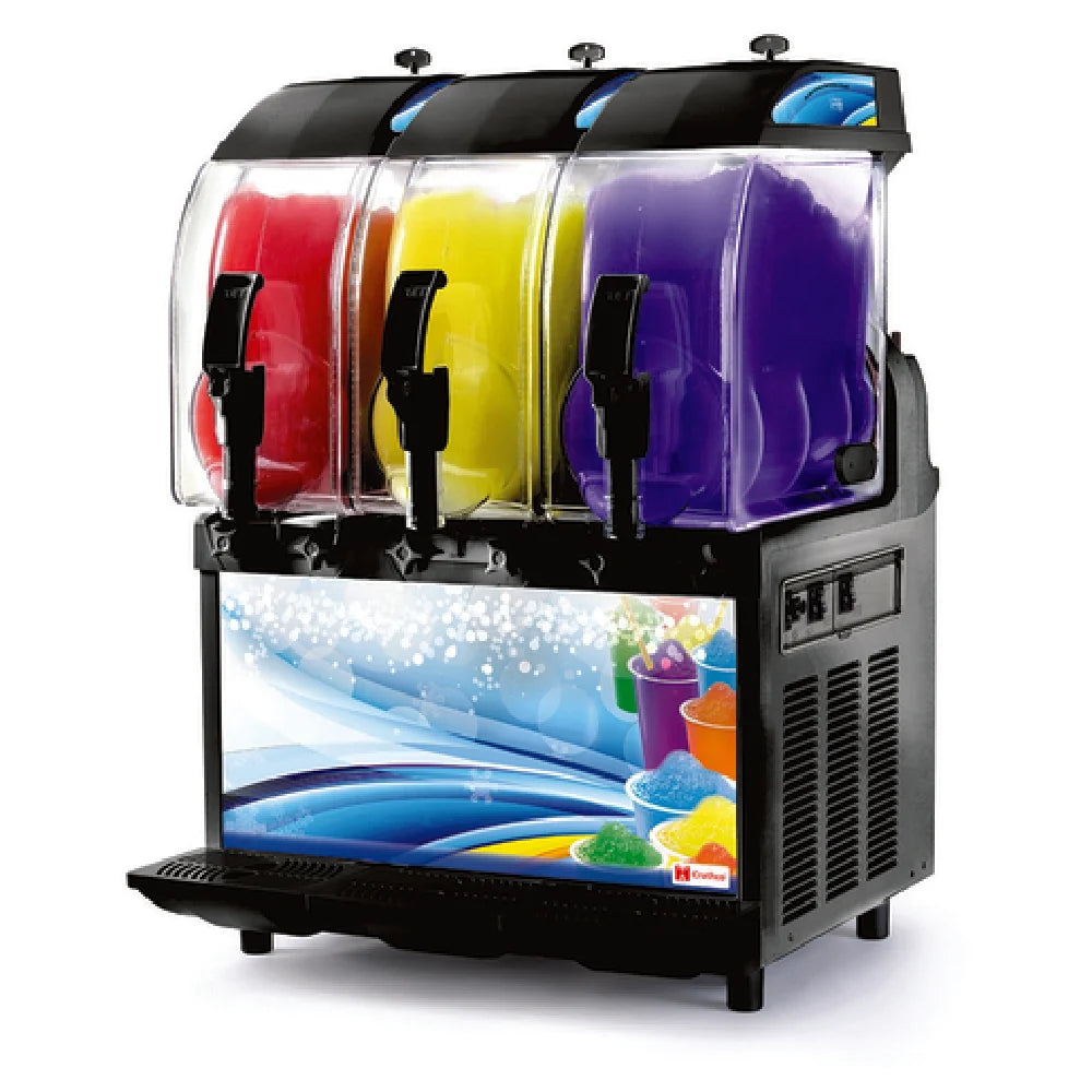 Crathco I-PRO 3M Frozen Granita Dispenser - (3) 2.9 Gallon Insulated Bowls, Mechanical Control w/ Light Panel