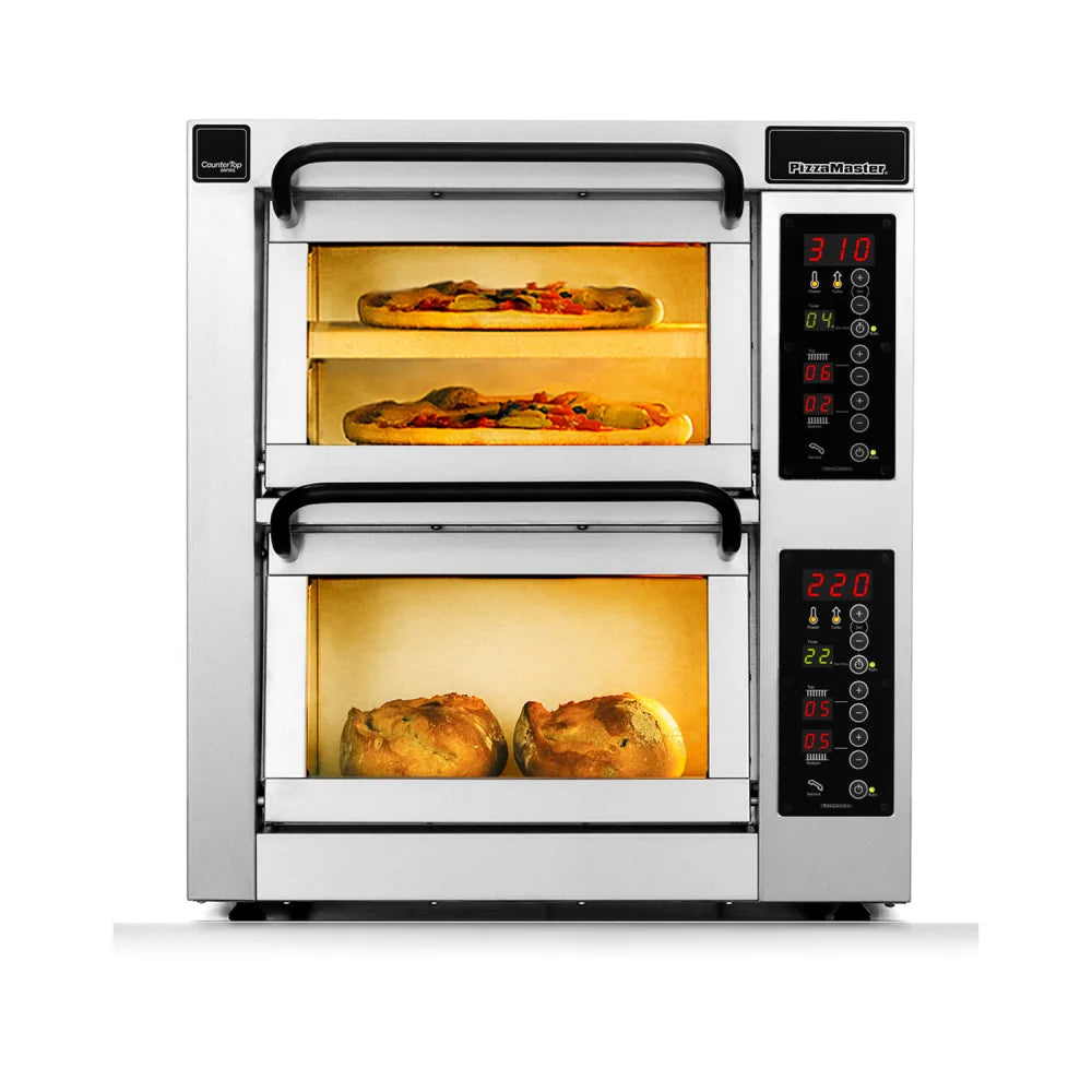 PizzaMaster PM 402ED-3 Countertop Double Multi-Purpose Deck Oven