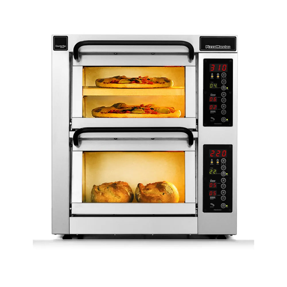 PizzaMaster PM 452ED-3 Countertop Double Multi-Purpose Deck Oven