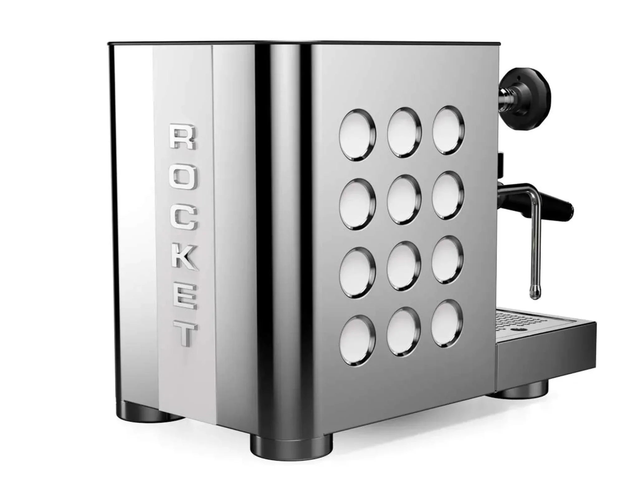 Rocket Espresso Appartamento TCA  - Shiny steel with White Circles