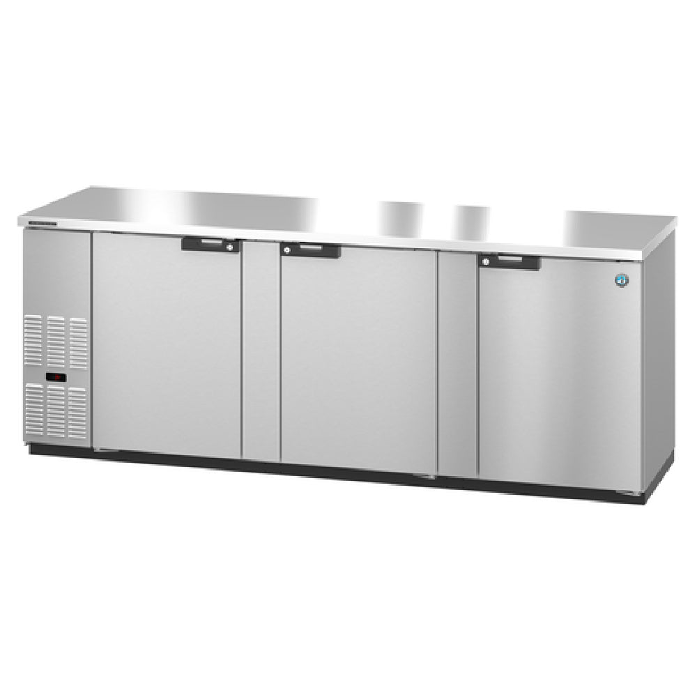 Hoshizaki BB95-S 95 Inch Refrigerated Back Bar Cooler 32.53 cu ft Three-section and Solid Door