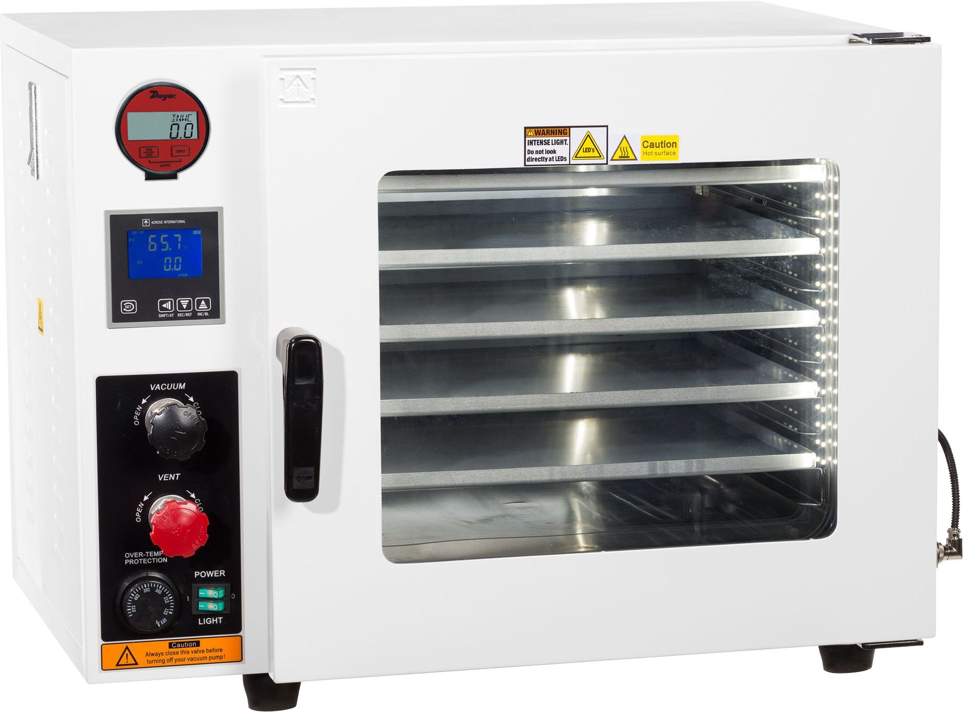 Across International AT19-UL 316L SST 250C UL Certified 1.9 CF Vacuum Oven with 5 Sided Heating