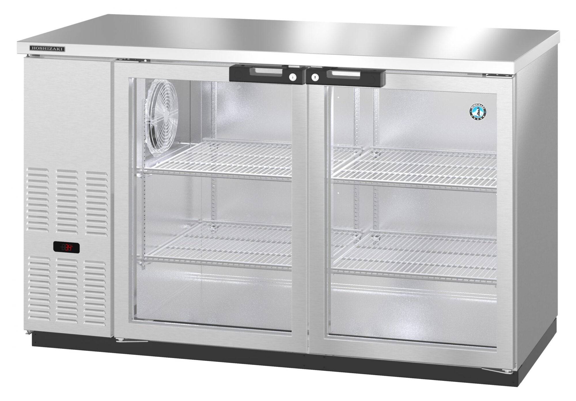 Hoshizaki BB59-G-S 59 Inch Refrigerated Back Bar Cooler Two Section Stainless Steel