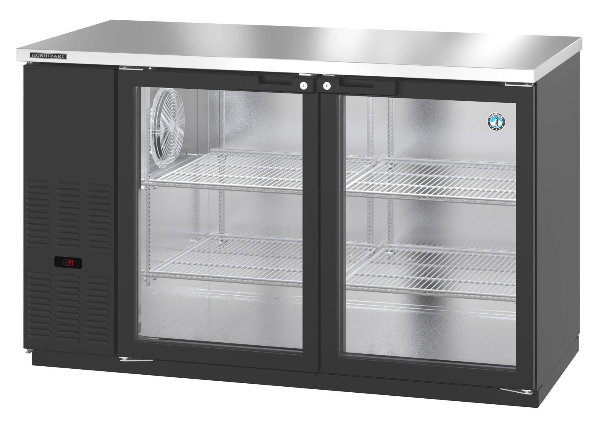 Hoshizaki BB59-G 59 Inch Two-section Refrigerated Back Bar Cooler with Glass Doors