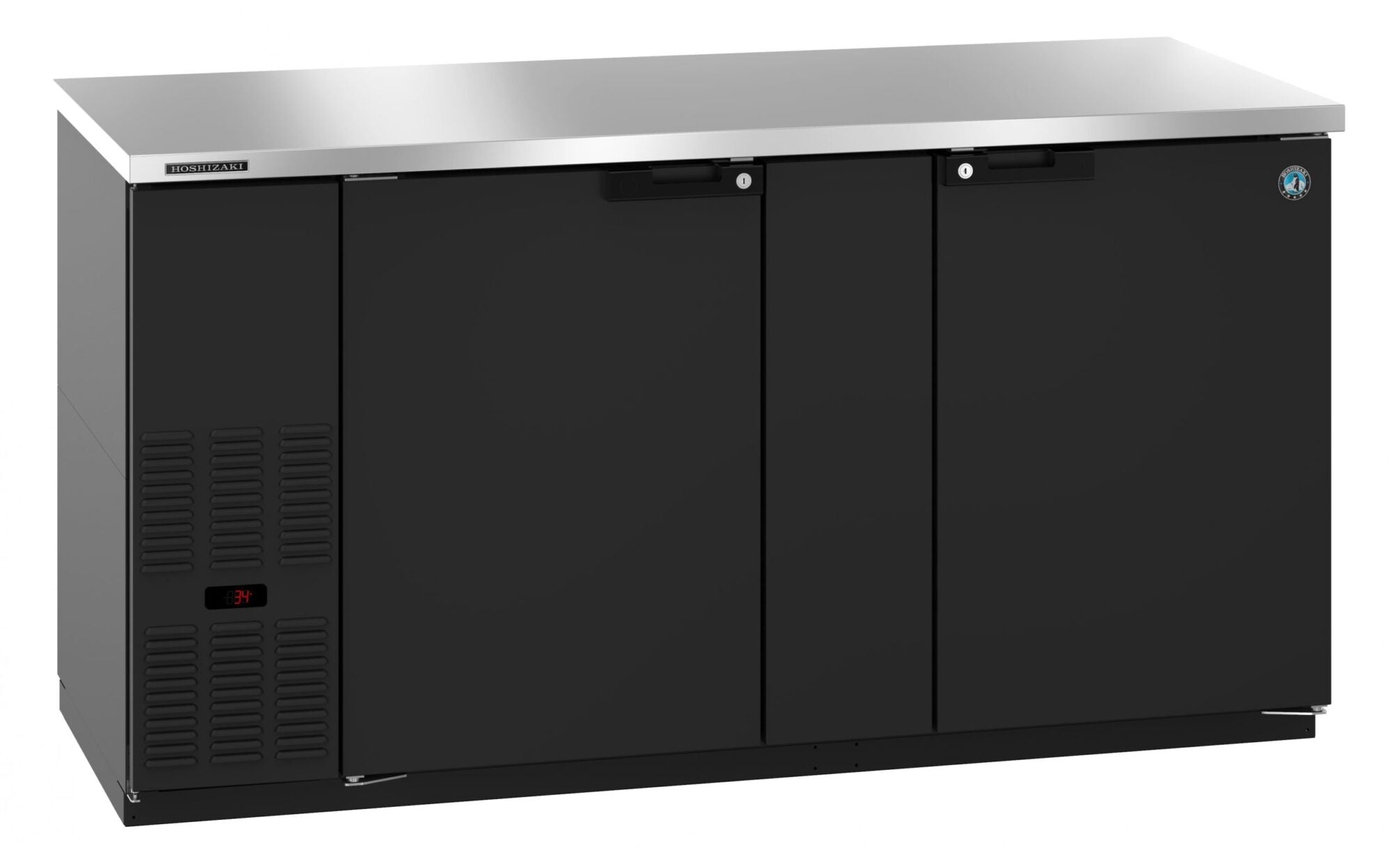 Hoshizaki BB69 69 Inch Refrigerated Back Bar Cooler Two-section with Locking Doors