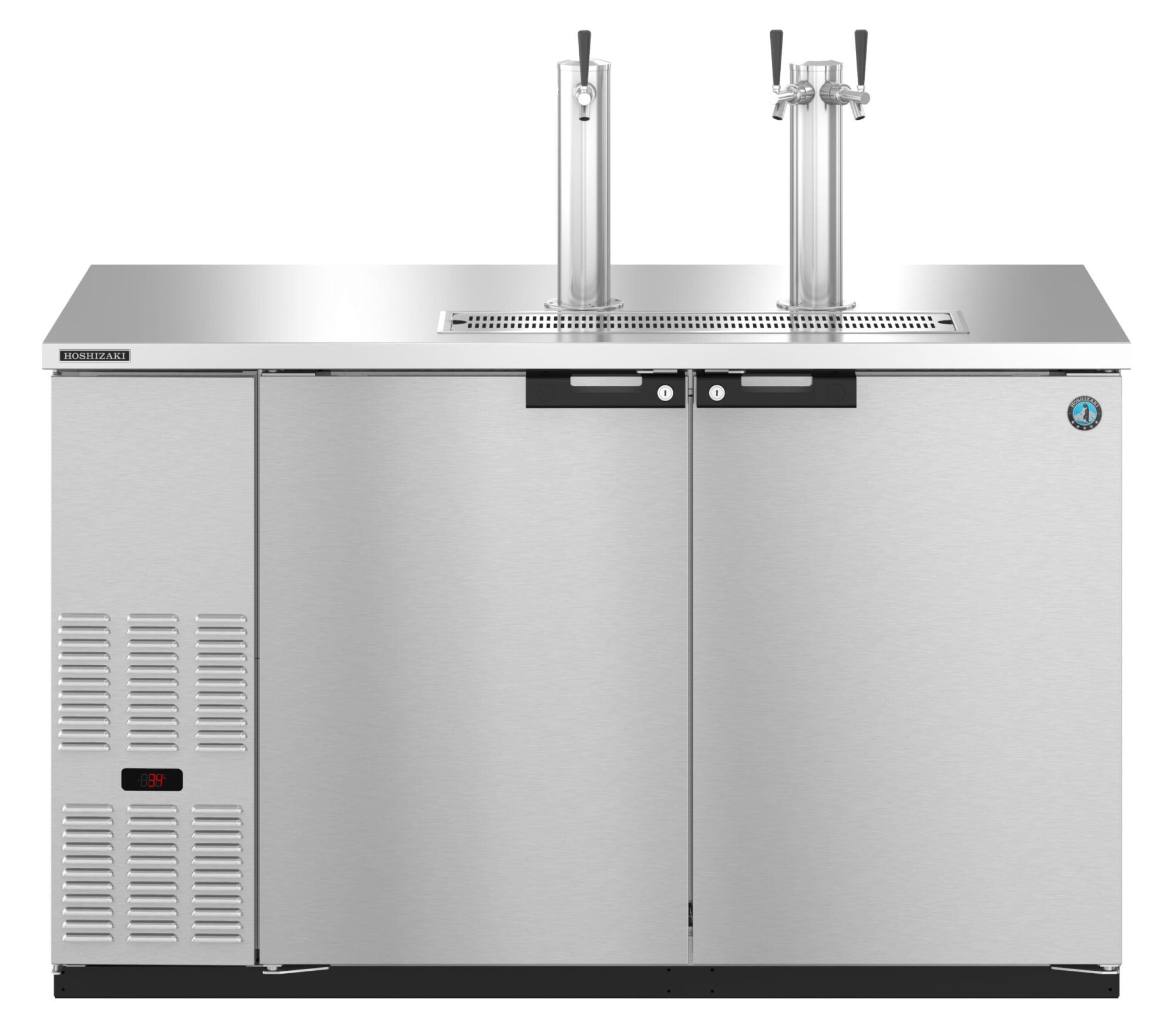 Hoshizaki DD59-S 59 Inch Draft Beer Cooler Two Section Stainless Steel with Faucets