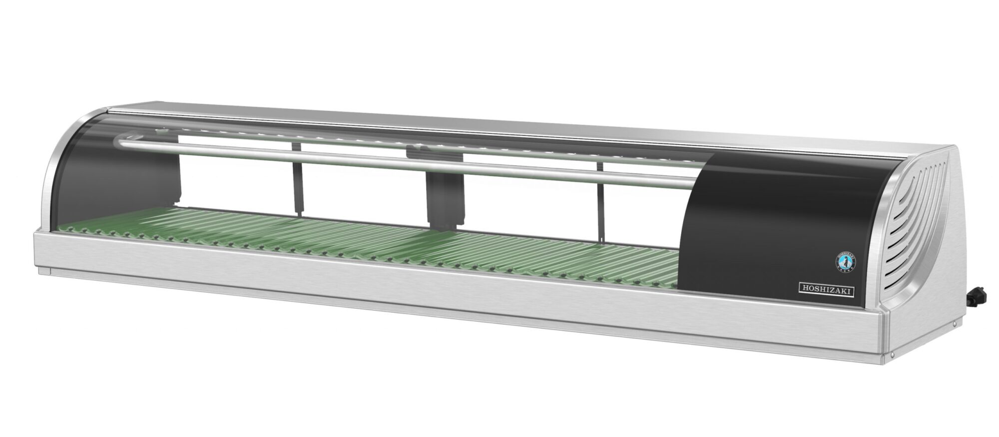 Hoshizaki HNC-150BA-R-SLH 59 Inch Refrigerated Display Sushi Case with Front Curved Glass and Four Sliding Doors