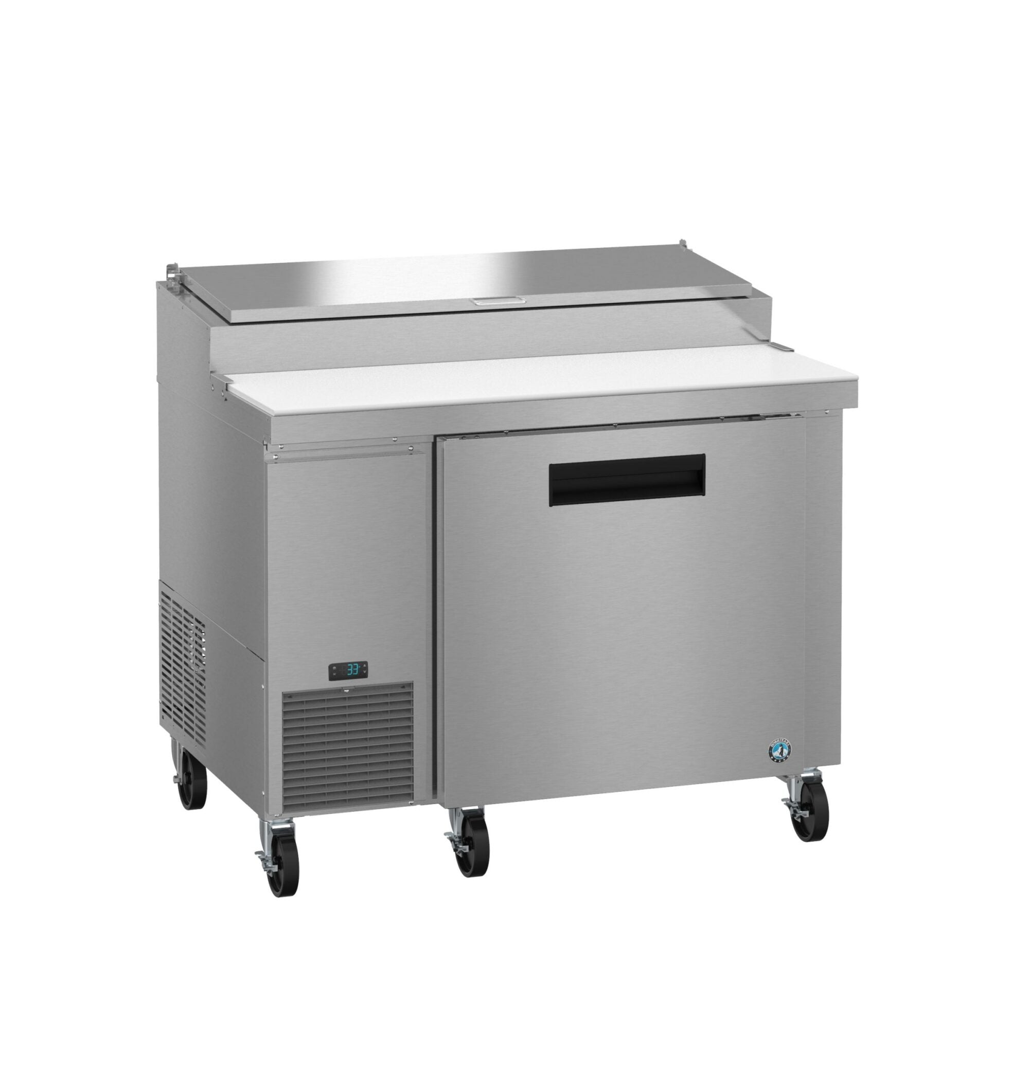 Hoshizaki PR46B 46 Inch Stainless Steel Refrigerated Counter Pizza Prep Table with 6 1/3 Pan Capacity