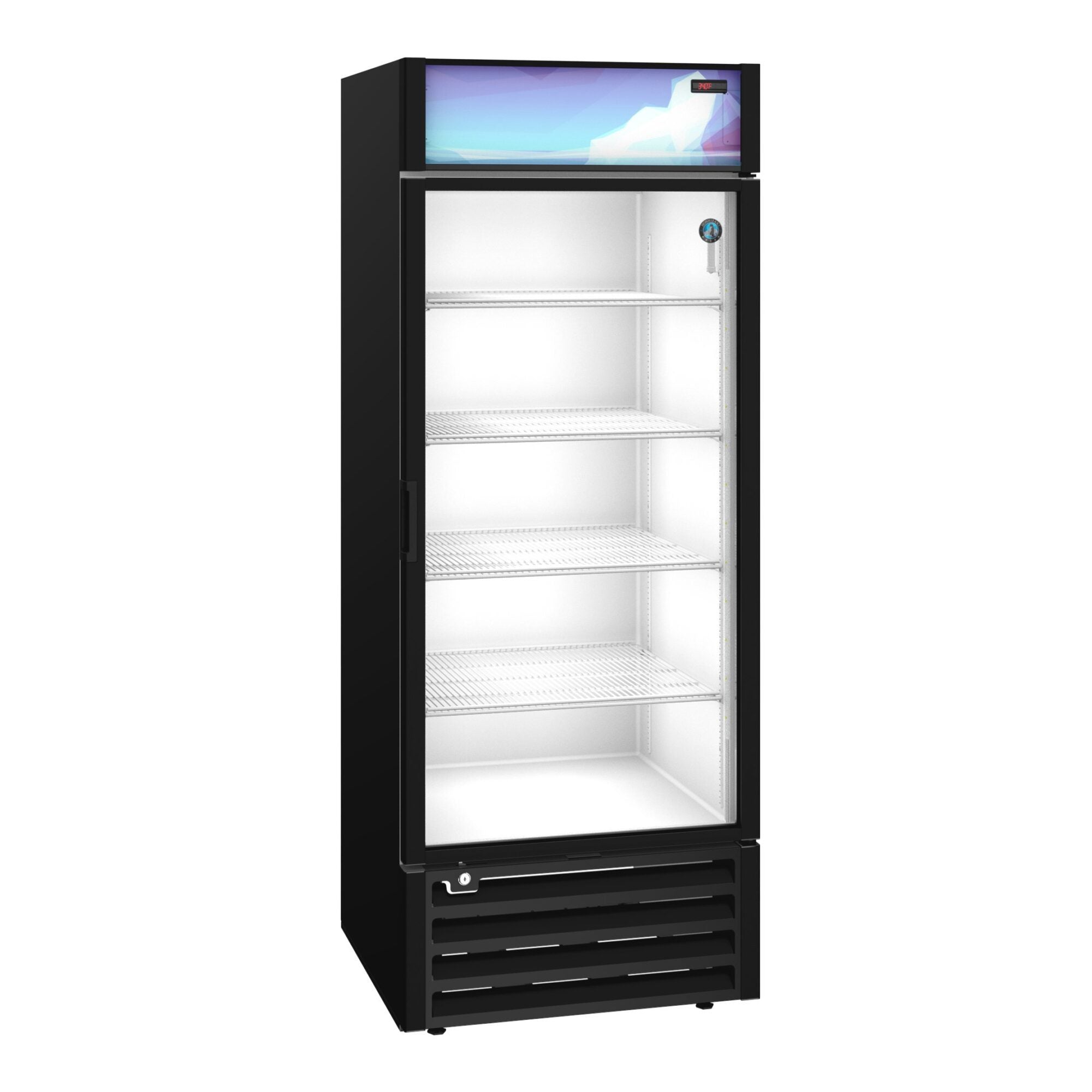 Hoshizaki RM-26-HC-BLK 30 Inch Electric Refrigerated Merchandiser 26 cu ft with Glass Door