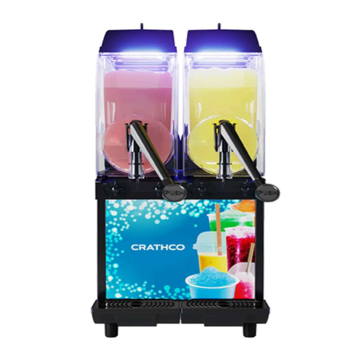 Crathco I-PRO 2M Frozen Granita Dispenser - (2) 2.9 Gallon Insulated Bowls, Mechanical Control w/ Light Panel