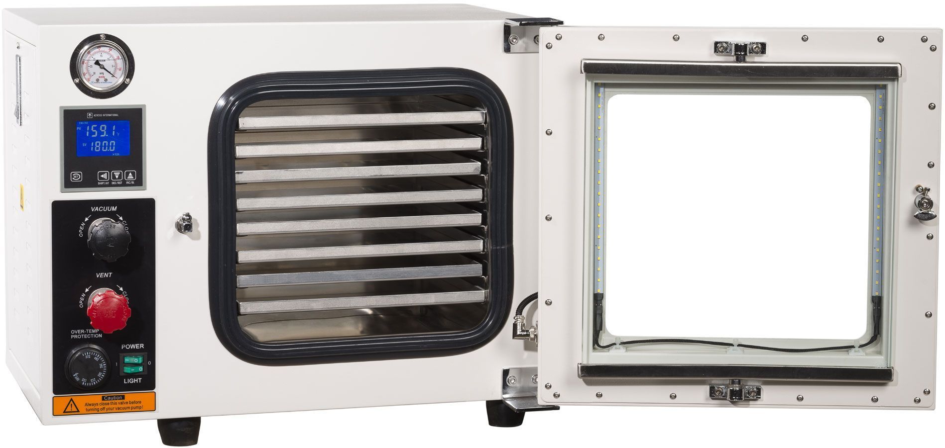 Across International AT09-316L-UL 316L SST 250C UL Certified 0.9 CF Vacuum Oven 5 Sided Heat - 110V 60Hz