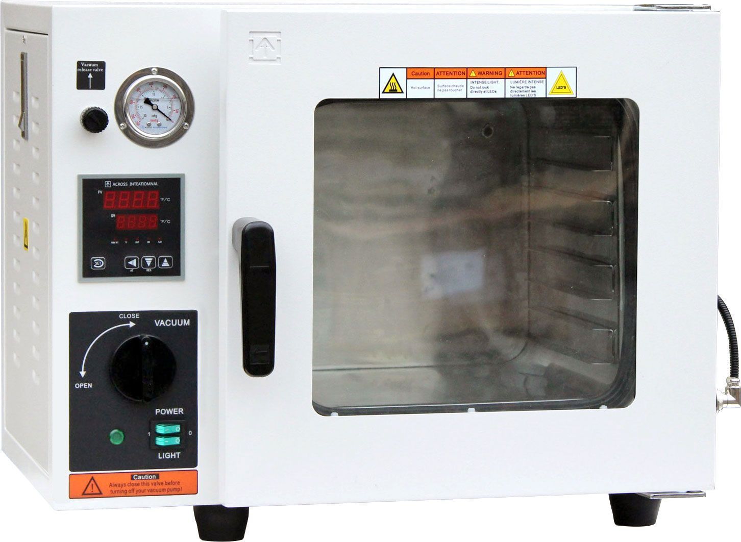 Across International AT09e ECO 150C 0.9 Cu Ft Vacuum Drying Oven with LED Lights
