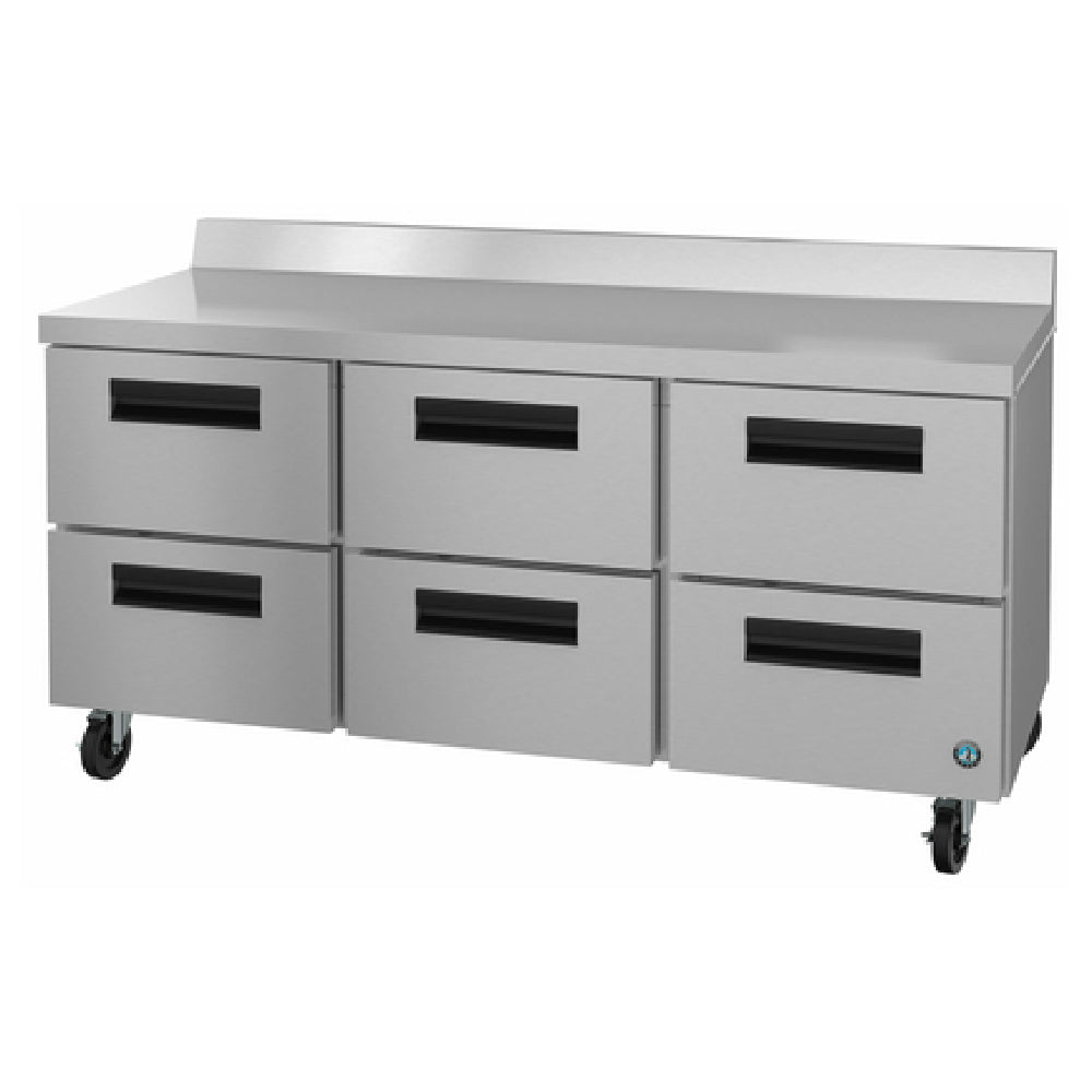 Hoshizaki WR72B-D6 72 Inch Worktop Refrigerator Three Section 18.27 cu ft