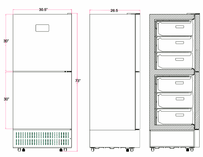 Across International D16.110 Ai DeepFreeze 16 Cu Ft -40°C Upright Freezer 110V