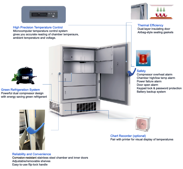 Across International D35.110 Ai DeepFreeze 35 Cu Ft -40°C Upright Freezer 110V